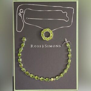 Vintage 925 Sterling Silver Suzanne Somers peridot bracelet & necklace set
